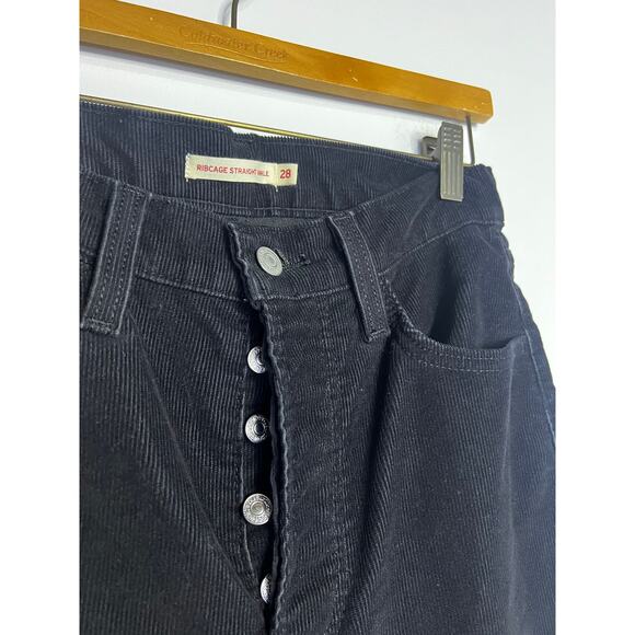 Levi's Womens Ribcage Straight Ankle High Rise Corduroy Jeans - Picture 3 of 5
